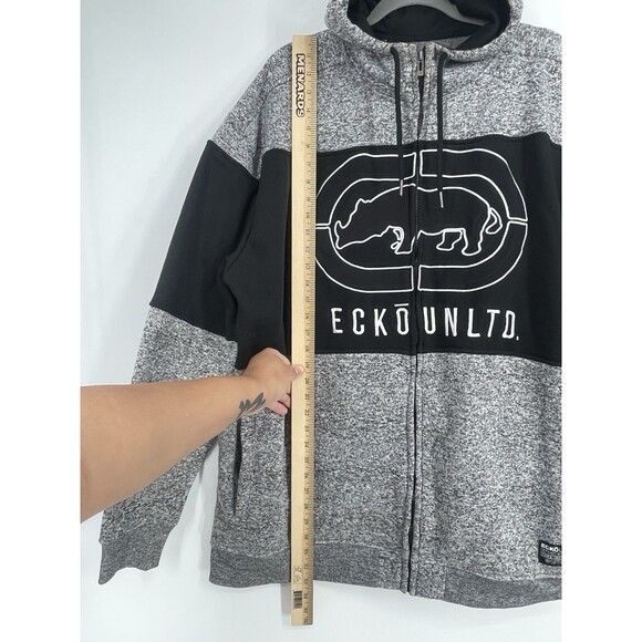 VTG Y2K Ecko Unltd Sweatshirt Full Zip Hoodie Rhino Logo Streetwear Mens 3X - Picture 11 of 15